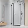 Vixor Sona 6 Lite PG1 Kabina prysznicowa pięciokątna prawa czarny mat 80x80 cm (N02-40000-54-01R+N02-42102-00-01)