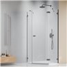 Vixor Sona 6 Lite PG1 Kabina prysznicowa pięciokątna prawa gunmetal szczotkowany 90x90 cm (N02-40000-92-01R+N02-42104-00-01)