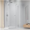 Vixor Sona 6 Lite PG1 Kabina prysznicowa pięciokątna lewa nikiel szczotkowany 90x90 cm (N02-40000-91-01L+N02-42104-00-01)