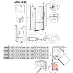 Vixor Sona 6 PG1 Kabina prysznicowa pięciokątna prawa miedź szczotkowana 100x100 cm (N01-40000-93-01R+N01-42106-00-01)