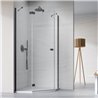 Vixor Sona 6 PG1 Kabina prysznicowa pięciokątna lewa gunmetal szczotkowany 90x90 cm (N01-40000-92-01L+N01-42104-00-01)