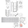 Vixor Vesa 6 PG1 Kabina prysznicowa pięciokątna lewa czarny mat 90x90 cm (N09-40000-54-01L+N09-42104-54-01)