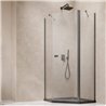 Vixor Vesa 6 PG1 Kabina prysznicowa pięciokątna prawa gunmetal szczotkowany 100x100 cm (N09-40000-92-01R+N09-42106-92-01)