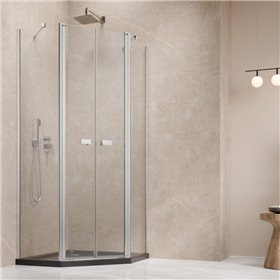 Vixor Vesa 6 PG2 Kabina prysznicowa pięciokątna chrom 80x80 cm (N09-41000-01-01+N09-43102-01-01)