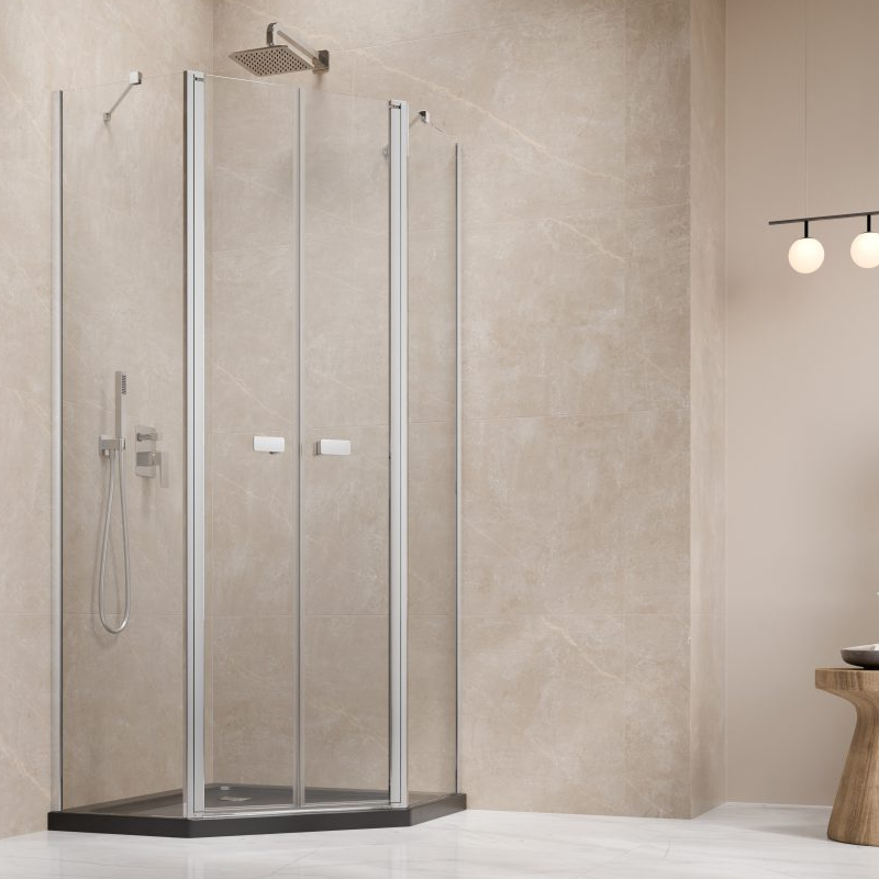 Vixor Vesa 6 PG2 Kabina prysznicowa pięciokątna chrom 100x100 cm (N09-41000-01-01+N09-43106-01-01)