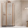 Vixor Vesa 6 PG2 Kabina prysznicowa pięciokątna miedź szczotkowana 90x90 cm (N09-41000-93-01+N09-43104-93-01)