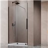 Vixor Milo 8 DG1 Drzwi prysznicowe przesuwne czarny mat lewe 130 cm (N05-01672-54-01L, N05-80630-00-01)