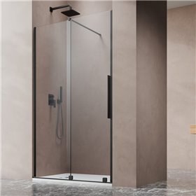 Vixor Milo 8 DG1 Drzwi prysznicowe przesuwne czarny mat lewe 160 cm (N05-01822-54-01L, N05-80780-00-01)