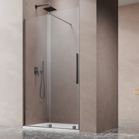 Vixor Milo 8 DG1 Drzwi prysznicowe przesuwne gunmetal szczotkowany lewe 90 cm (N05-01472-92-01L, N05-80430-00-01)