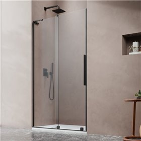 Vixor Milo 8 L DG1 Drzwi prysznicowe przesuwne lewe czarny mat 110 cm (N05-09572-54-01L, N05-80530-00-01)