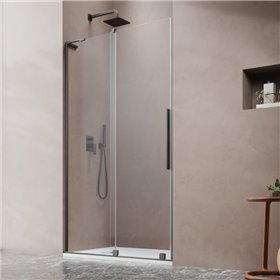 Vixor Milo 8 L DG1 Drzwi prysznicowe przesuwne lewe gunmetal szczotkowany 100 cm (N05-09522-92-01L, N05-80480-00-01)