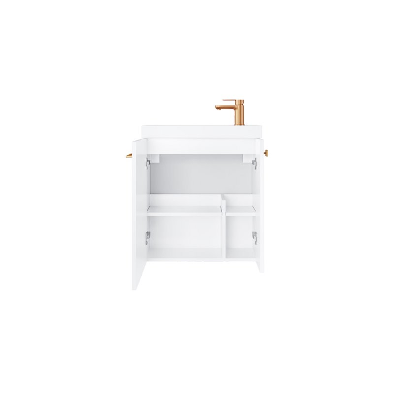 Uptrend Nook zestaw szafka z umywalką 55 cm 2D0S biały mat - uchwyt miedź (010-SU55-02+TR41366)
