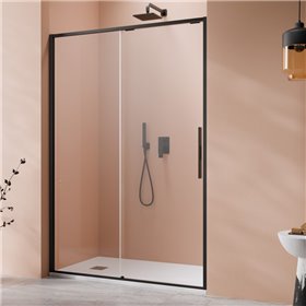Vixor Tiso 6 DG1 Drzwi prysznicowe przesuwne lewe czarny mat 150 cm (N13-01150-54-01L)