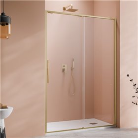 Vixor Tiso 6 DG1 Drzwi prysznicowe przesuwne prawe złoty szczotkowany 150 cm (N13-01150-99-01R)