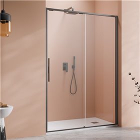 Vixor Tiso 6 DG1 Drzwi prysznicowe przesuwne prawe gunmetal szczotkowany 100 cm (N13-01100-92-01R)