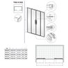 Vixor Tiso 6 DG2 Drzwi prysznicowe przesuwne chrom 160 cm (N13-06160-01-01)