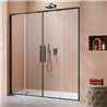 Vixor Tiso 6 DG2 Drzwi prysznicowe przesuwne czarny mat 140 cm (N13-06140-54-01)