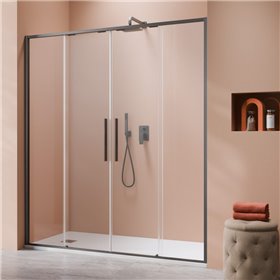 Vixor Tiso 6 DG2 Drzwi prysznicowe przesuwne gunmetal szczotkowany 180 cm (N13-06180-92-01)