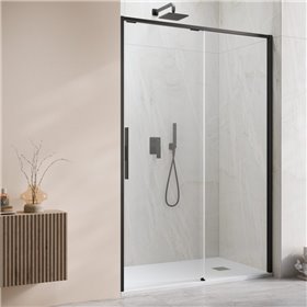 Vixor Tiso 6 lite DG1 Drzwi prysznicowe przesuwne prawe czarny mat 150 cm (N14-01150-54-01R)