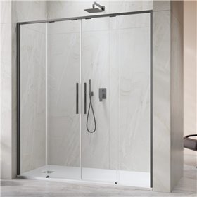 Vixor Tiso 6 lite DG2 Drzwi prysznicowe przesuwne gunmetal szczotkowany 160 cm (N14-06160-92-01)