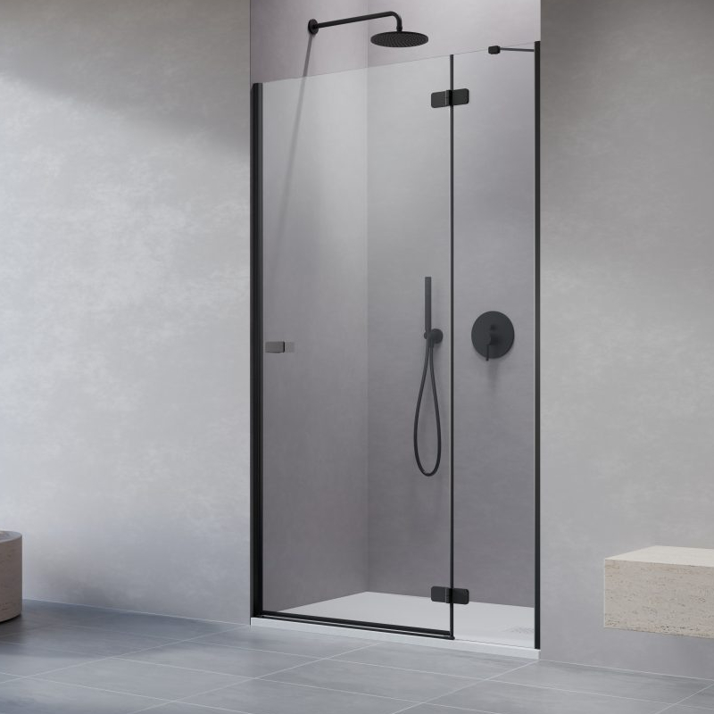 Vixor Sona 8 DG1 Drzwi prysznicowe otwierane na zewnątrz lewe czarny mat 110 cm (N03-80712-00-01L, N03-01333-54-01L)