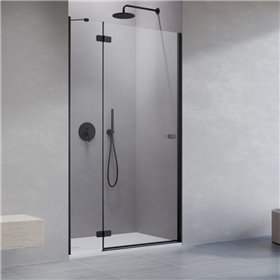 Vixor Sona 8 DG1 Drzwi prysznicowe otwierane na zewnątrz prawe czarny mat 110 cm (N03-80712-00-01R, N03-01333-54-01R)