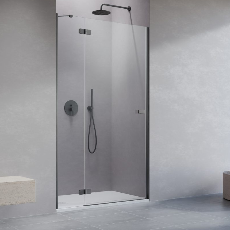 Vixor Sona 8 DG1 Drzwi prysznicowe otwierane na zewnątrz prawe gunmetal szczotkowany 120 cm (N03-80812-00-01R, N03-01333-92-01R)