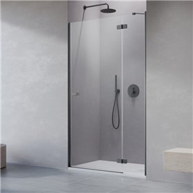 Vixor Sona 8 DG1 Drzwi prysznicowe otwierane na zewnątrz prawe gunmetal szczotkowany 80 cm (N03-80512-00-01R, N03-01233-92-01R)
