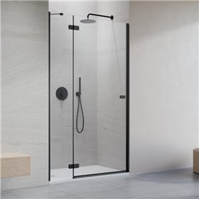 Vixor Sona 6 DG1 Drzwi prysznicowe otwierane na zewnątrz lewe czarny mat 130 cm (N01-01130-54-01L)