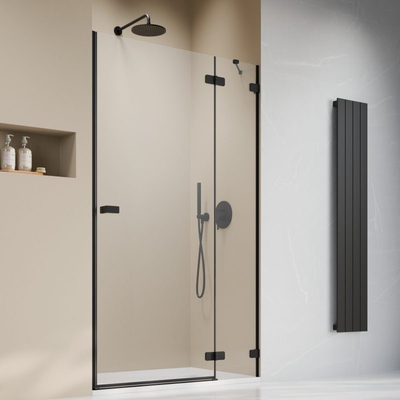 Vixor Sona 6 Lite DG1 Drzwi prysznicowe otwierane na zewnątrz prawe czarny mat 80 cm (N02-01080-54-01R)