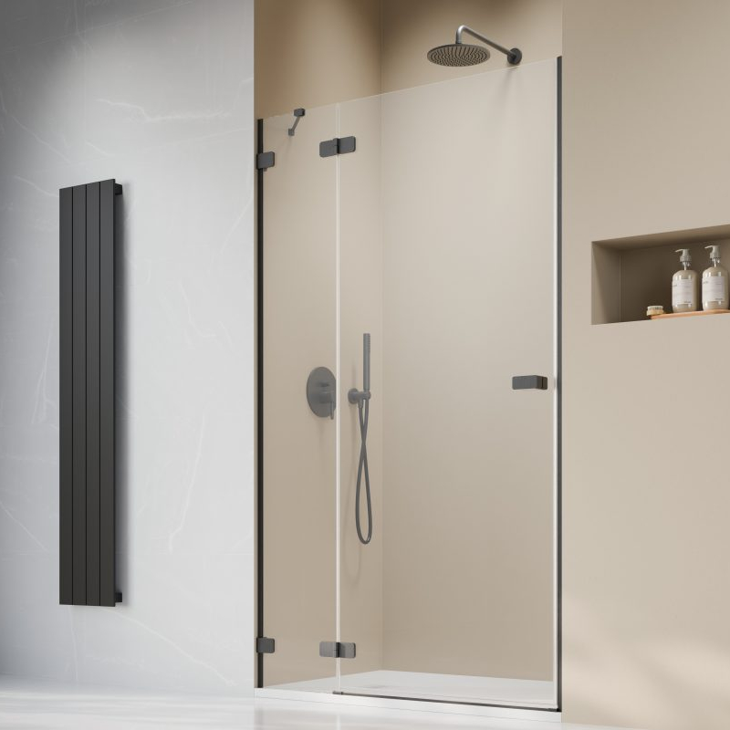 Vixor Sona 6 Lite DG1 Drzwi prysznicowe otwierane na zewnątrz lewe gunmetal szczotkowany 130 cm (N02-01130-92-01L)