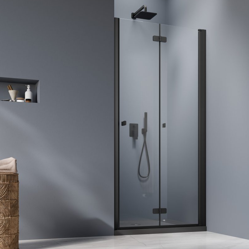 Vixor Vesa 8 DF1 Drzwi prysznicowe składane prawe czarny mat 90 cm (N10-04090-54-01R)