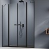 Vixor Vesa 8 DG2 Drzwi prysznicowe wahadłowe dwuczęściowe czarny mat (drzwi 103 cm + ścianki 67 cm) (N10-06030-54-01+N10-63670-5