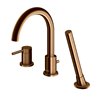 Kohlman Axel Brushed Copper 3-otworowa bateria wannowa z obrotową wylewką (QB241ABC)