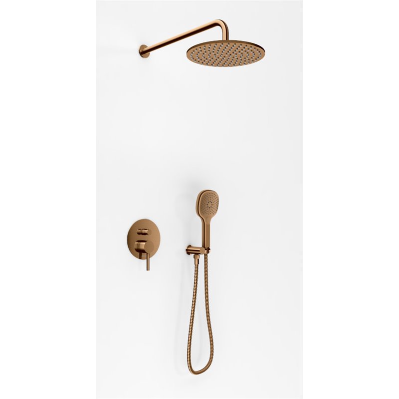 Kohlman Axel Brushed Copper Zestaw prysznicowy z deszczownicą 25cm (QW210ABCR25)