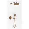 Kohlman Axel Brushed Copper Zestaw prysznicowy z deszczownicą 25cm (QW210ABCR25)