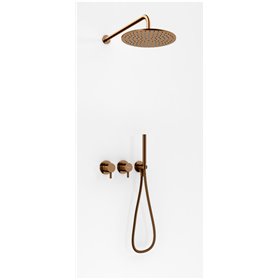Kohlman Axel Brushed Copper Zestaw prysznicowy z deszczownicą 25cm (QW260ABCR25)