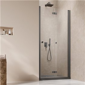 Vixor Vesa 6 DF1 Drzwi prysznicowe składane prawe gunmetal szczotkowany 80 cm (N09-04080-92-01R)