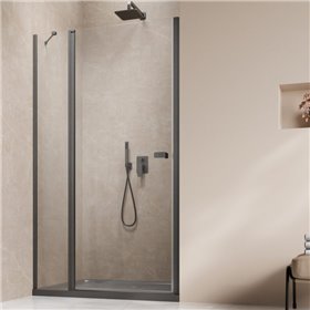 Vixor Vesa 6 DG1 Drzwi prysznicowe wahadłowe lewe gunmetal szczotkowany 80 cm (N09-01080-92-01L)