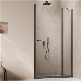 Vixor Vesa 6 DG1 Drzwi prysznicowe wahadłowe prawe gunmetal szczotkowany 110 cm (N09-01110-92-01R)