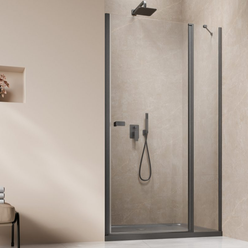 Vixor Vesa 6 DG1 Drzwi prysznicowe wahadłowe prawe gunmetal szczotkowany 110 cm (N09-01110-92-01R)