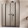 Vixor Vesa 6 DG2 Drzwi prysznicowe wahadłowe dwuczęściowe czarny mat (drzwi 103 cm + ścianki 67 cm) (N09-06030-54-01+N09-63670-5