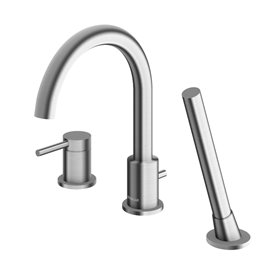 Kohlman Axel Brushed Nickel 3-otworowa bateria wannowa z obrotową wylewką (QB241ABN)