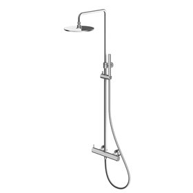 Kohlman Axel Brushed Nickel Zestaw prysznicowy z bateria termostatyczną natynkowy (QW273ABN)