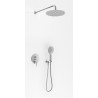 Kohlman Axel Brushed Nickel Zestaw prysznicowy z deszczownicą 30cm (QW210ABNR30)