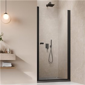 Vixor Vesa 6 DW1 Drzwi prysznicowe wahadłowe prawe czarny mat 80 cm (N09-00080-54-01R)
