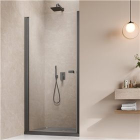 Vixor Vesa 6 DW1 Drzwi prysznicowe wahadłowe lewe gunmetal szczotkowany 80 cm (N09-00080-92-01L)
