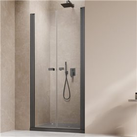 Vixor Vesa 6 DW2 Drzwi prysznicowe podwójne wahadłowe gunmetal szczotkowany 70 cm (N09-05070-92-01)
