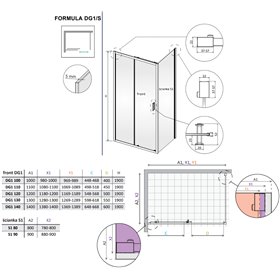 Vixor Formula DG1 Drzwi prysznicowe przesuwne Chrom błyszczący 130 cm (N11-00130-01-01)