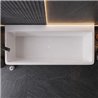 Balneo Roma Wanna wolnostojąca NO RIM 170 x 80 cm biało szara akrylowa z przelewem i białym korkiem (J0201020101-2)